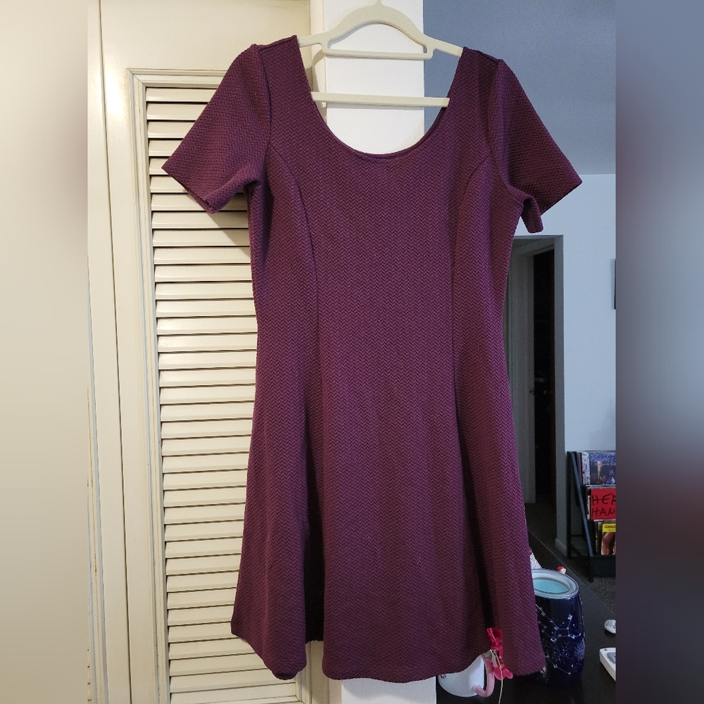 H&M Divided Skaters Burgundy Mini Dress